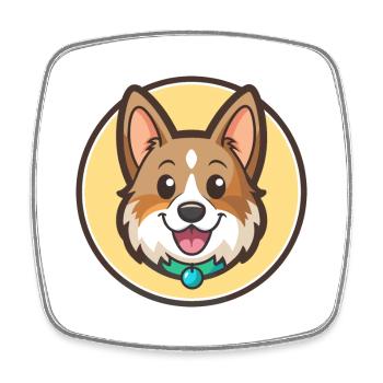 Norrbottenspets Hunderasse Cartoon Kawaii Clipart - Viereckiger Kühlschrankmagnet - Weiß - Vorne