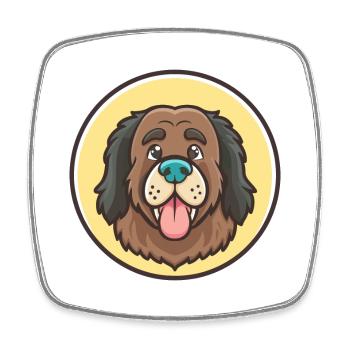 Newfoundland Dog Breed Cartoon Kawaii Clipart Pet - Square fridge magnet - white - Front