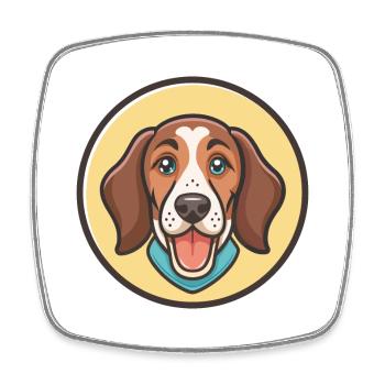 Norwegischer Windhund Dunker Hunderasse Karikatur Kawaii - Viereckiger Kühlschrankmagnet - Weiß - Vorne
