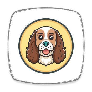 Norfolk Spaniel Hunderasse Cartoon Kawaii Clipart - Viereckiger Kühlschrankmagnet - Weiß - Vorne