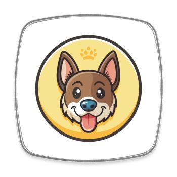 Nouvelle-Zélande Tête Chien Race Drôle Dessin Animé Kawaii - Magnet carré - blanc - Devant