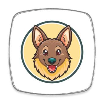 Mudi Chien Race Dessin Animé Kawaii Clipart Illustration - Magnet carré - blanc - Devant