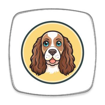 Picardy Spaniel Dog Breed Cartoon Kawaii Clipart - Square fridge magnet - white - Front