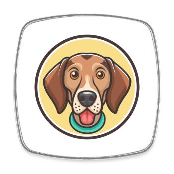 Plott Hound Hund Rasse Lustige Karikatur Kawaii Clipart - Viereckiger Kühlschrankmagnet - Weiß - Vorne