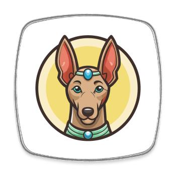 Pharao Hound Hund Rasse Cartoon Kawaii Clipart Haustier - Viereckiger Kühlschrankmagnet - Weiß - Vorne