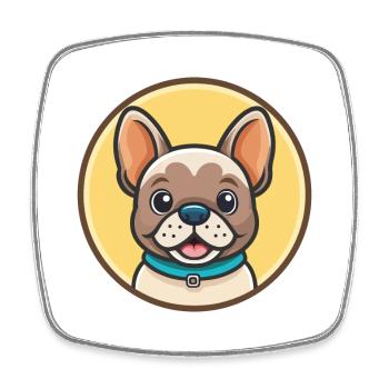 Petit Bleu De Gascogne Hunderasse Karikatur Kawaii - Viereckiger Kühlschrankmagnet - Weiß - Vorne