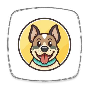 Perro De Presa Mallorquin Hunderasse Cartoon Kawaii - Viereckiger Kühlschrankmagnet - Weiß - Vorne