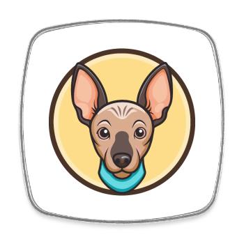 Peruvian Hairless Dog Breed Cartoon Kawaii Clipart - Square fridge magnet - white - Front
