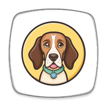 Polnischer Bracke Hunderasse Cartoon Kawaii Clipart Haustier - Viereckiger Kühlschrankmagnet - Weiß - Vorne