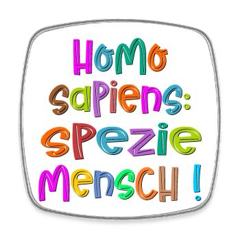 SPEZIE MENSCH - Etymologie - Viereckiger Kühlschrankmagnet - Weiß - Vorne