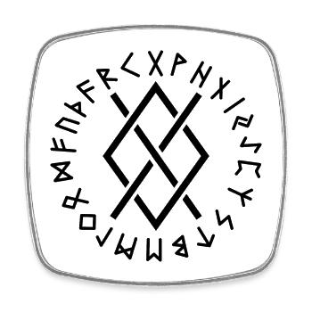 Gungnir organique : Runes - Magnet carré - blanc - Devant