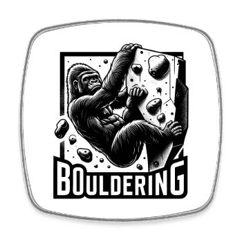 Bouldering Gorilla Silverback Cadeau - Magnet carré - blanc - Devant