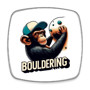 Cadeau d’escalade de bloc pour chimpanzé - Magnet carré - blanc - Devant