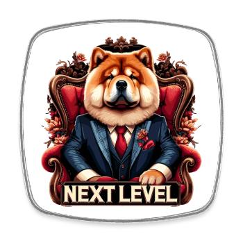 Chow Chow Next Level King's Chair Dog Gift - Square fridge magnet - white - Front