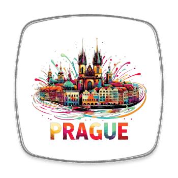 Prag Hauptstadt Tschechien Geschenk - Viereckiger Kühlschrankmagnet - Weiß - Vorne