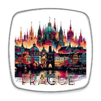 Prag Hauptstadt Tschechien Geschenk - Viereckiger Kühlschrankmagnet - Weiß - Vorne