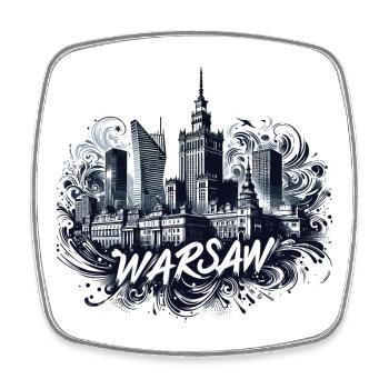 Warsaw Capital Poland Gift - Square fridge magnet - white - Front
