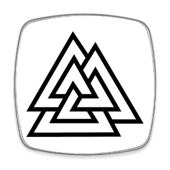 Organic Valknut: Odin's Sacred Knot - Square fridge magnet - white - Front
