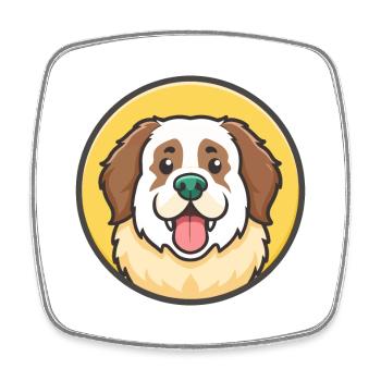 Pyrenäenberghund-Rasse-Cartoon-Kawaii-Clipart - Viereckiger Kühlschrankmagnet - Weiß - Vorne
