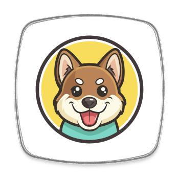 Pungsan Hunderasse Cartoon Figur Kawaii Clipart - Viereckiger Kühlschrankmagnet - Weiß - Vorne