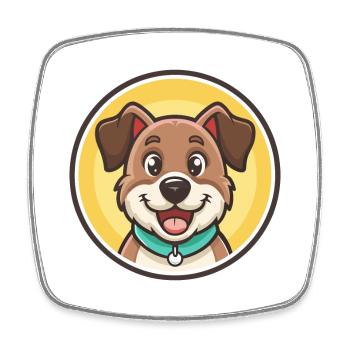 Rache Hund Rasse Cartoon Kawaii Clipart Tier Haustier - Viereckiger Kühlschrankmagnet - Weiß - Vorne
