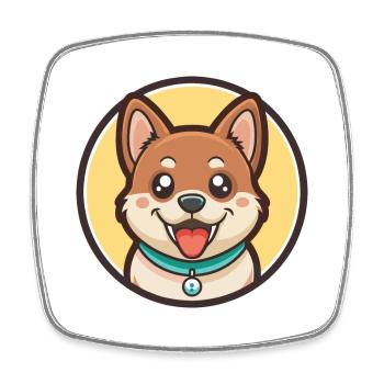 Rize Koyun Chien Race Dessin animé Kawaii Clipart Animal - Magnet carré - blanc - Devant