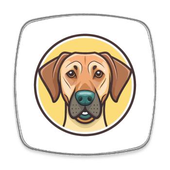 Rhodesian Ridgeback Hunderasse Lustige Karikatur Kawaii - Viereckiger Kühlschrankmagnet - Weiß - Vorne