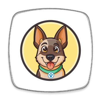 Rastreador Brasileiro Race de chien Dessin animé Kawaii Animal de compagnie - Magnet carré - blanc - Devant