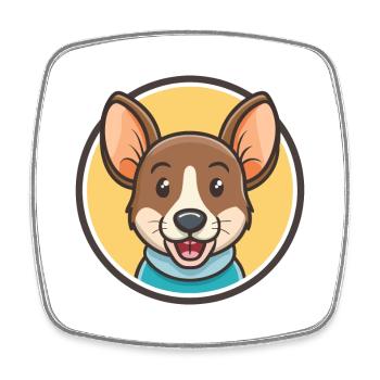 Ratonero Valenciano Hunderasse Lustige Karikatur Kawaii - Viereckiger Kühlschrankmagnet - Weiß - Vorne