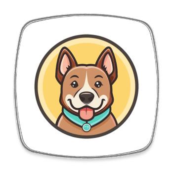 Sapsali Dog Breed Cartoon Character Kawaii Clipart - Square fridge magnet - white - Front