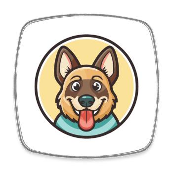 Schweizer Laufhund Hunderasse Cartoon Kawaii - Viereckiger Kühlschrankmagnet - Weiß - Vorne