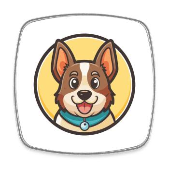 Segugio Maremmano Dog Breed Cartoon Kawaii Clipart - Square fridge magnet - white - Front