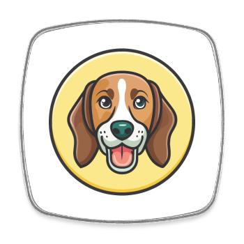 Serbischer Windhund Hund Rasse Cartoon Kawaii Clipart Haustier - Viereckiger Kühlschrankmagnet - Weiß - Vorne