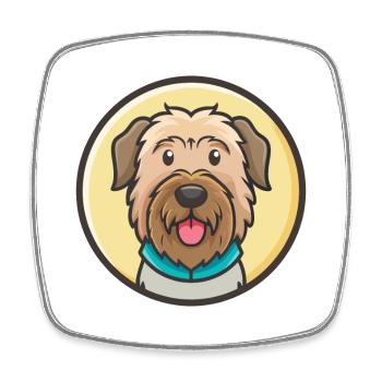 Terrier russe chien race dessin animé Kawaii Clipart - Magnet carré - blanc - Devant