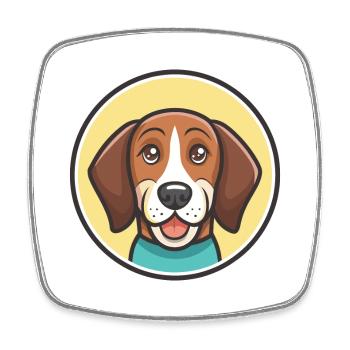 Schweizerischer Niederlaufhund Race de chien Dessin animé - Magnet carré - blanc - Devant