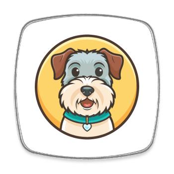 Dessin animé kawaii de la race de chien Sealyham Terrier - Magnet carré - blanc - Devant