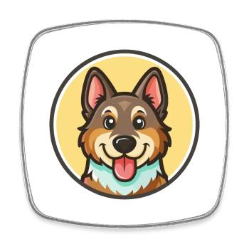 Saarlooswolfhond Hunderasse Cartoon Kawaii Clipart - Viereckiger Kühlschrankmagnet - Weiß - Vorne