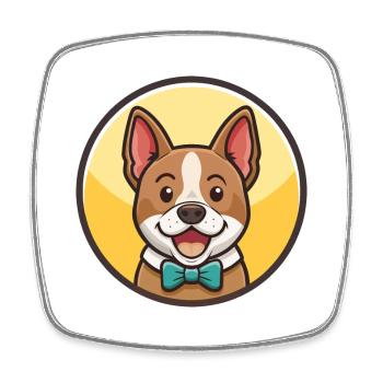 Segugio Italiano, race de chien, dessin animé, Kawaii Clipart - Magnet carré - blanc - Devant