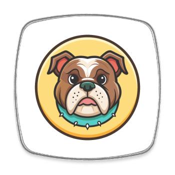 Dessin animé kawaii de race de chien bouledogue serrano - Magnet carré - blanc - Devant