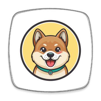 Shiba Inu Chien Race Dessin animé Kawaii Clipart Animal - Magnet carré - blanc - Devant