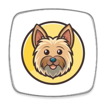 Silky Terrier Chien Race Dessin animé Kawaii Clipart Animal de compagnie - Magnet carré - blanc - Devant