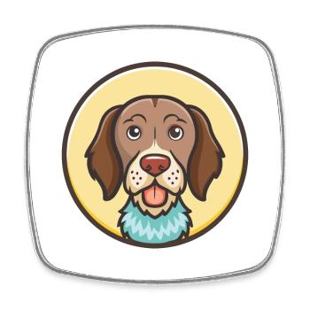 Slowakischer rauhaariger Vorstehhund Rasse Cartoon Haustier - Viereckiger Kühlschrankmagnet - Weiß - Vorne