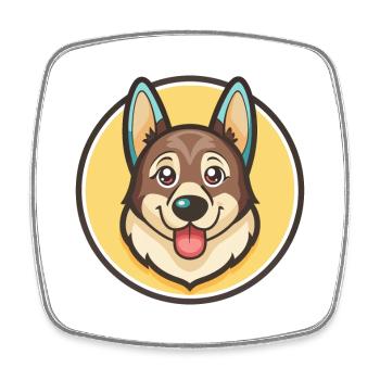 Slowakische Cuvac Hunderasse Cartoon Kawaii Clipart Haustier - Viereckiger Kühlschrankmagnet - Weiß - Vorne