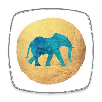 Cercle de Yoga Éléphant Luxe Yogi Inde Méditation om - Magnet carré - blanc - Devant