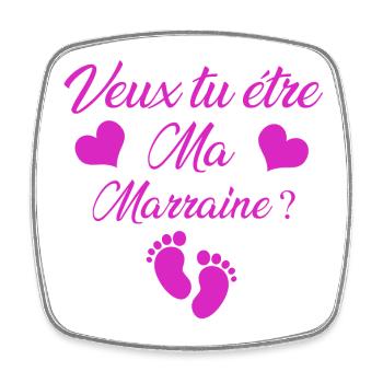Patin - Viereckiger Kühlschrankmagnet - Weiß - Vorne