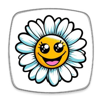 Gänseblümchen - Viereckiger Kühlschrankmagnet - Weiß - Vorne