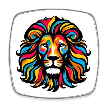 Lion - Square fridge magnet - white - Front