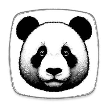 Panda - Magnet carré - blanc - Devant