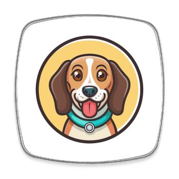 Cinghalais Chien Chien Race Dessin Animé Kawaii Clipart Animal de compagnie - Magnet carré - blanc - Devant