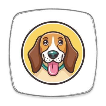 Smaland Hound Hund Rasse Cartoon Kawaii Clipart Haustier - Viereckiger Kühlschrankmagnet - Weiß - Vorne